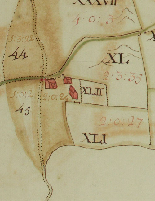 Enlarged section of above map - 1726