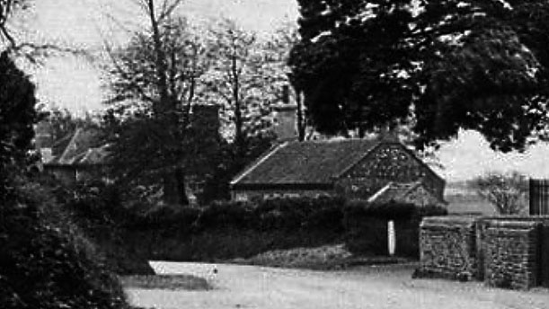 School with the rectory behind - c.1910