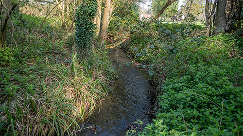 River Glaven curving around Selbrigg Lake - 16th April 2020