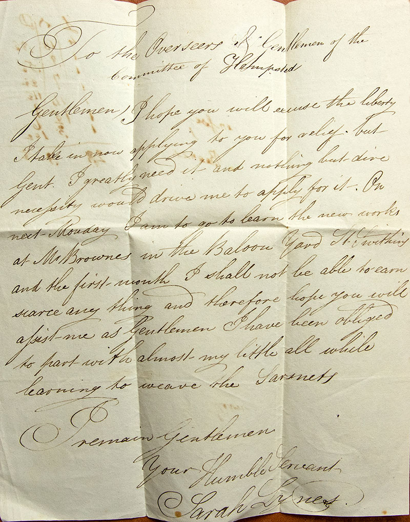 Letter from Sarah Lynes